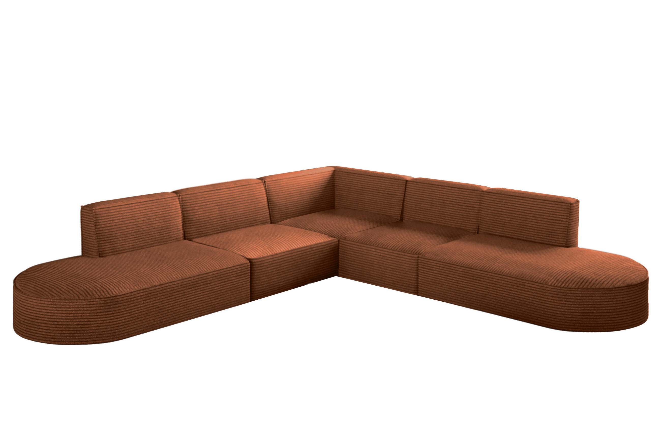 ECKSOFA Designer Corner MODENA stoff Poso, viele Farben Ziegel - Orange, Holzwerkstoff (285/285cm) - Kaiser Möbel