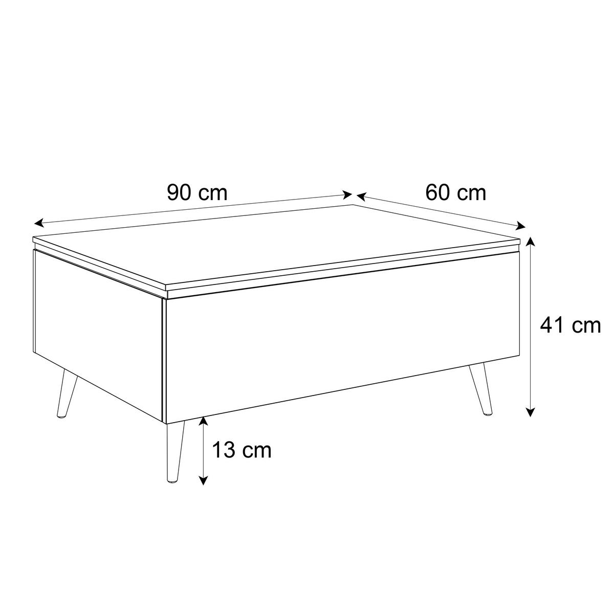 COUCHTISCH AURORA mit Staufach Weiß / Weiß hochglanz - Weiß Hochglanz/Goldfarben, Holzwerkstoff/Metall (60/90/41cm) - Lookway