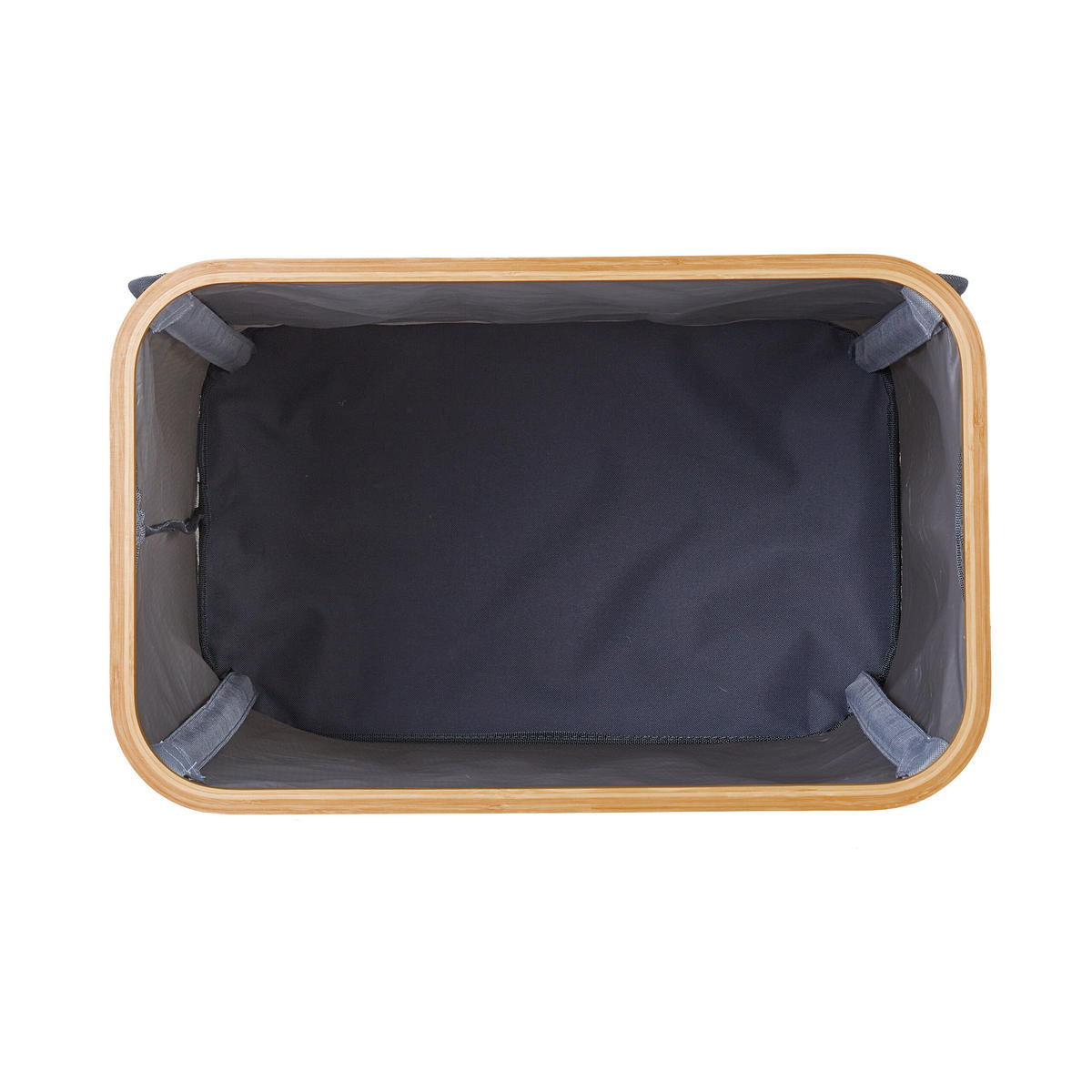 WÄSCHEKORB - Grau, Holz/Textil (54/75/34cm) - Relaxdays