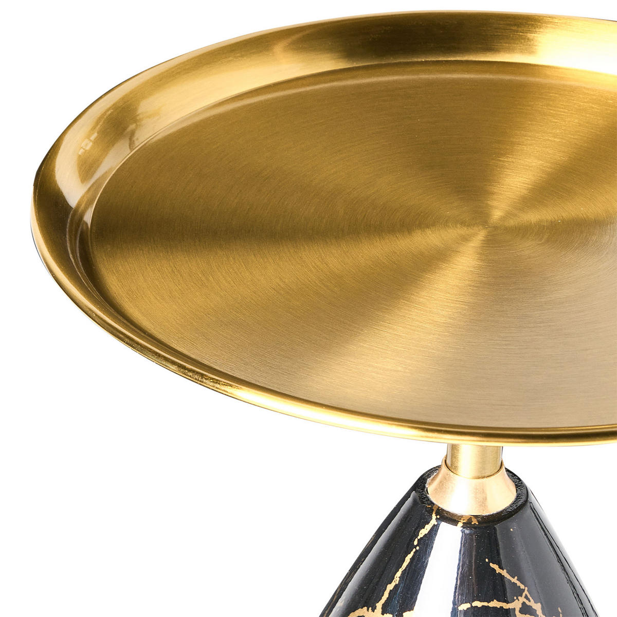 BEISTELLTISCH Metall Marmor Optik/Gold Storm - Schwarz, Metall (39/39/54cm) - Beliani