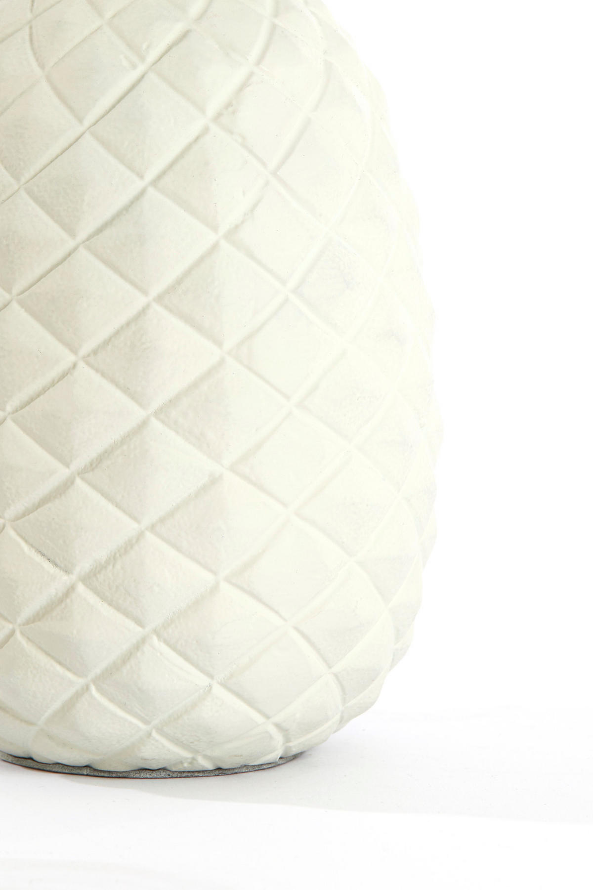 LAMPENFUSS Ananas Weiß Ø20/37 cm - Weiß, Metall (20/19/37cm) - Light & Living