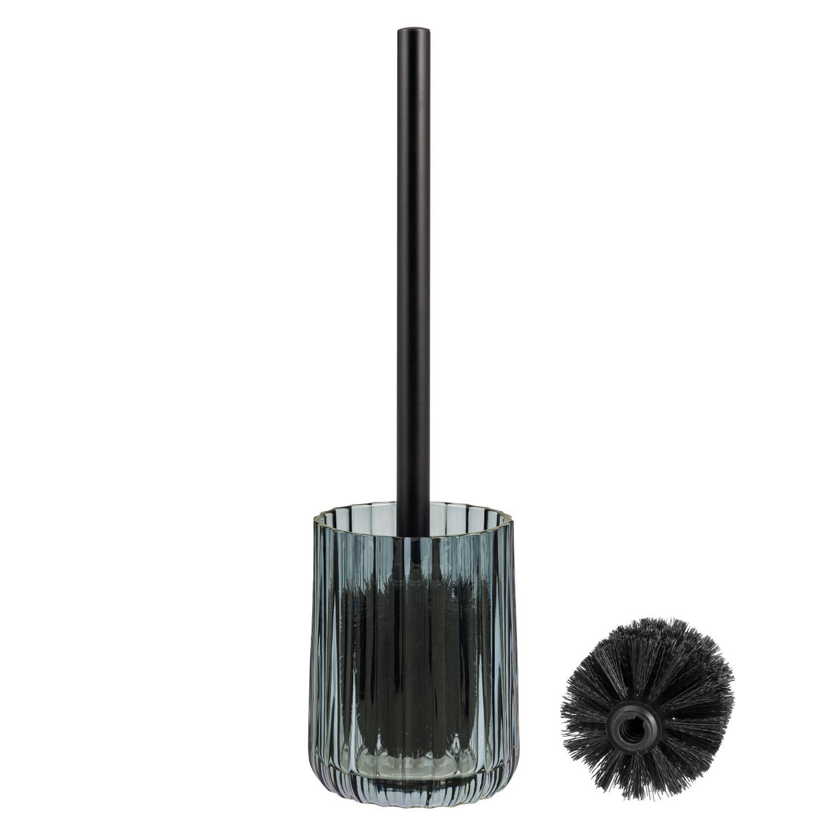 WC-GARNITUR, grau - Grau, Glas (10/36/10cm) - bremermann