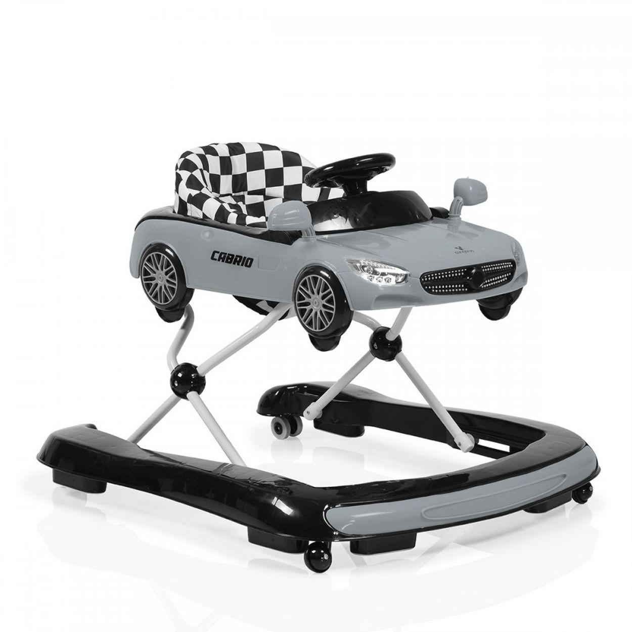LAUFHILFE Cabrio 2 in 1 grau/schwarz Auto-Design höhenverstellbar Armaturenbrett mit Licht - Grau, Kunststoff (73/53/63cm) - Cangaroo