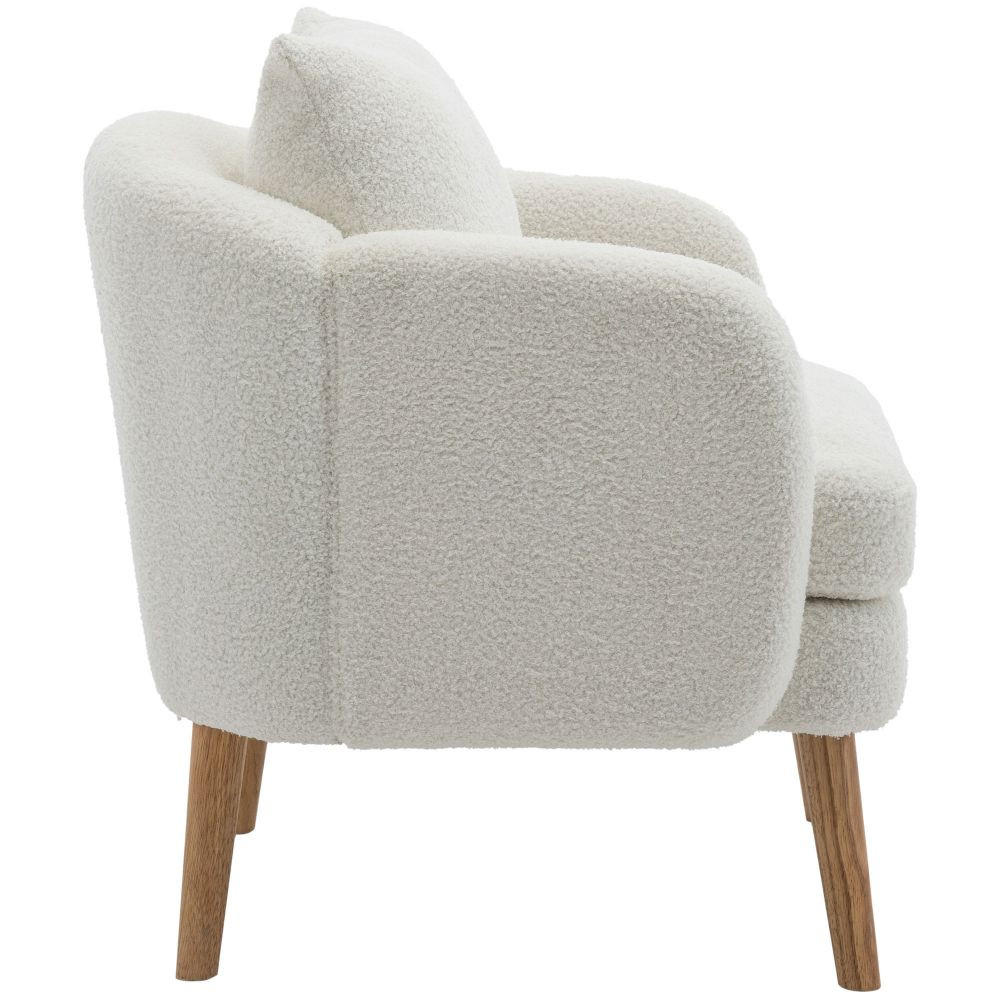 SESSEL in Weiß Teddy-Samt - Weiß, Textil (72/79/71cm) - KOMHTOM