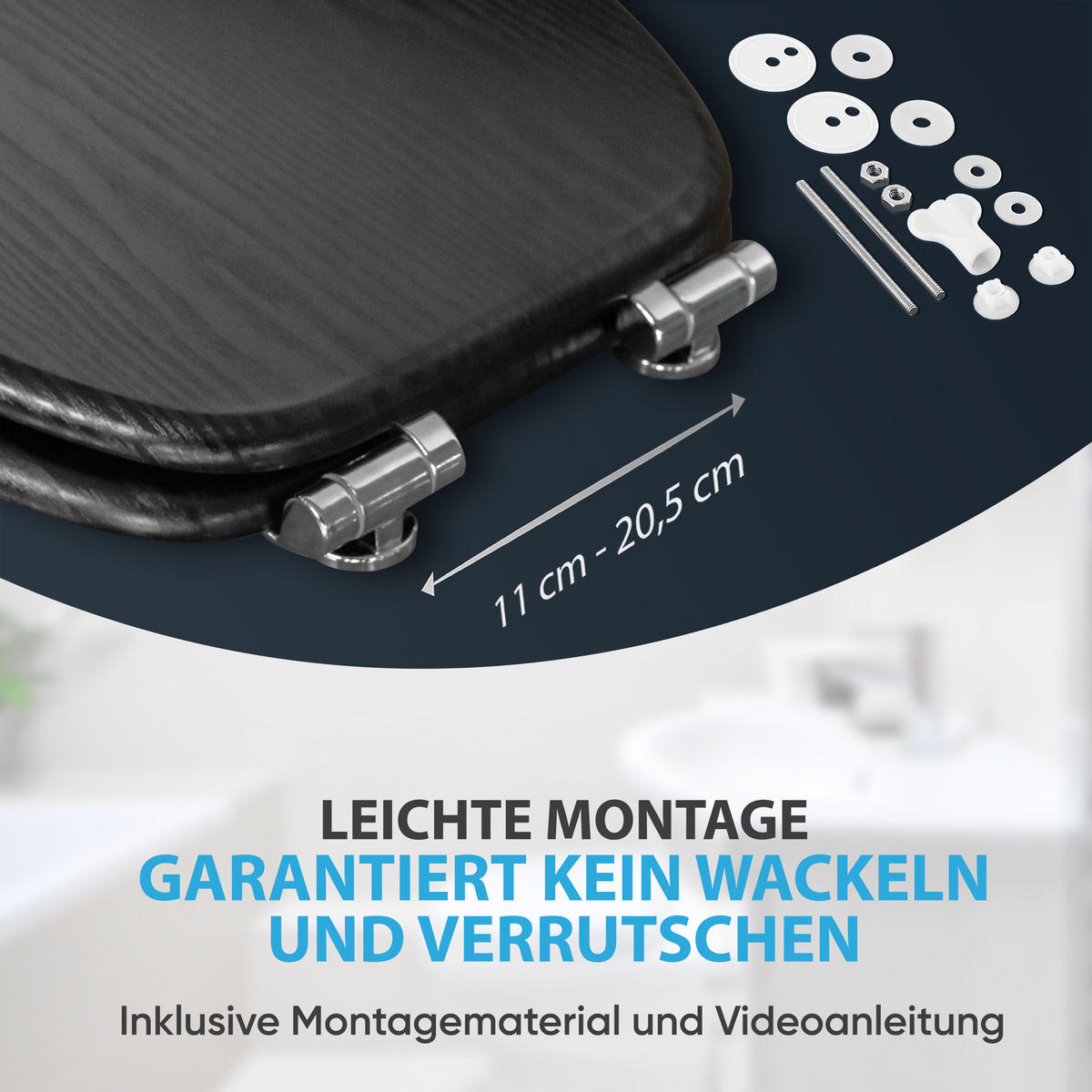 WC-SITZ mit Absenkautomatik Black Wood - Schwarz, Holzwerkstoff (38/6/47cm) - Sanilo