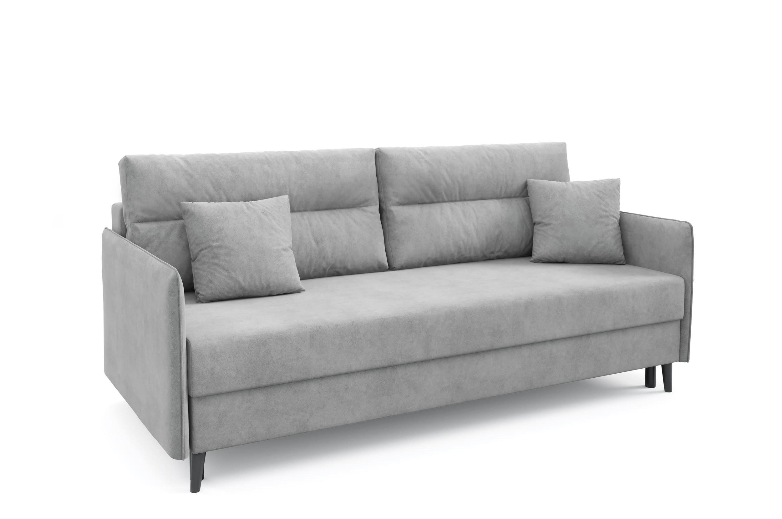 SCHLAFSOFA - Sofa Marla - Hellgaru (Zetta 302) - Hellgrau, Holz (208/96/98cm) - Möblo