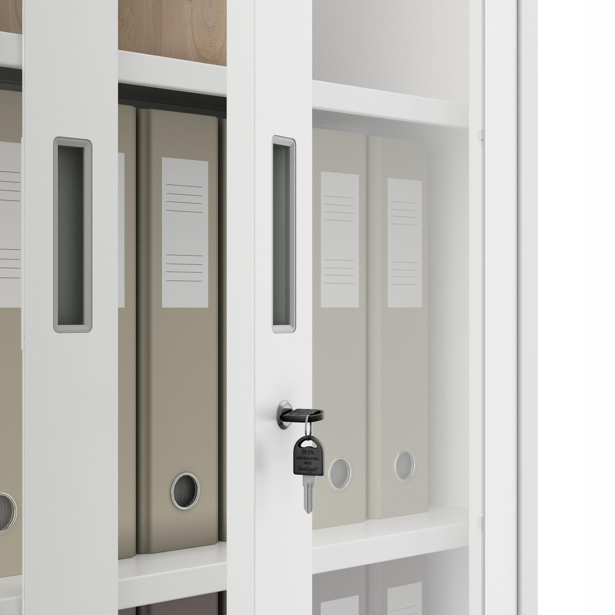 VITRINENSCHRANK Amelia - Weiß, Metall (90/185/40cm) - Jan Nowak