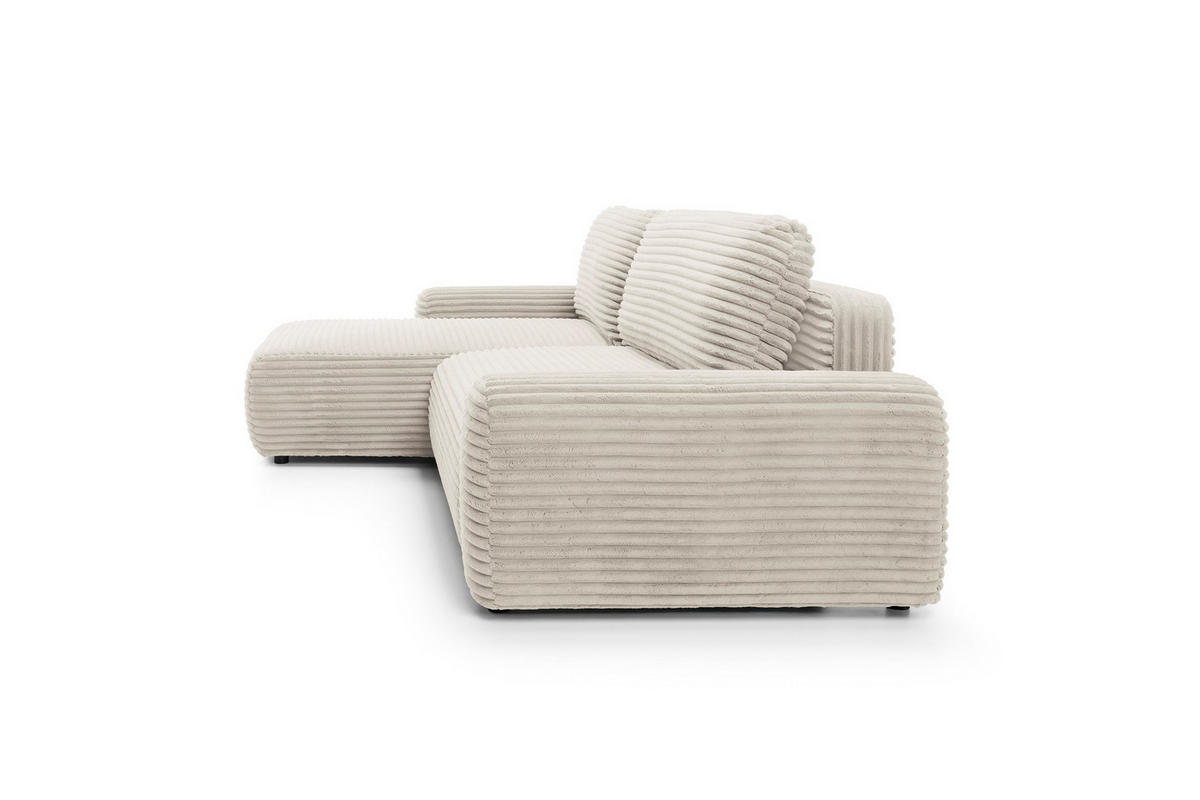 ECKSOFA Cordina Creme, mit Schlaffunktion und Bettzeugbehälter, linke seite - Creme, Holzwerkstoff (264/162cm) - Bettso
