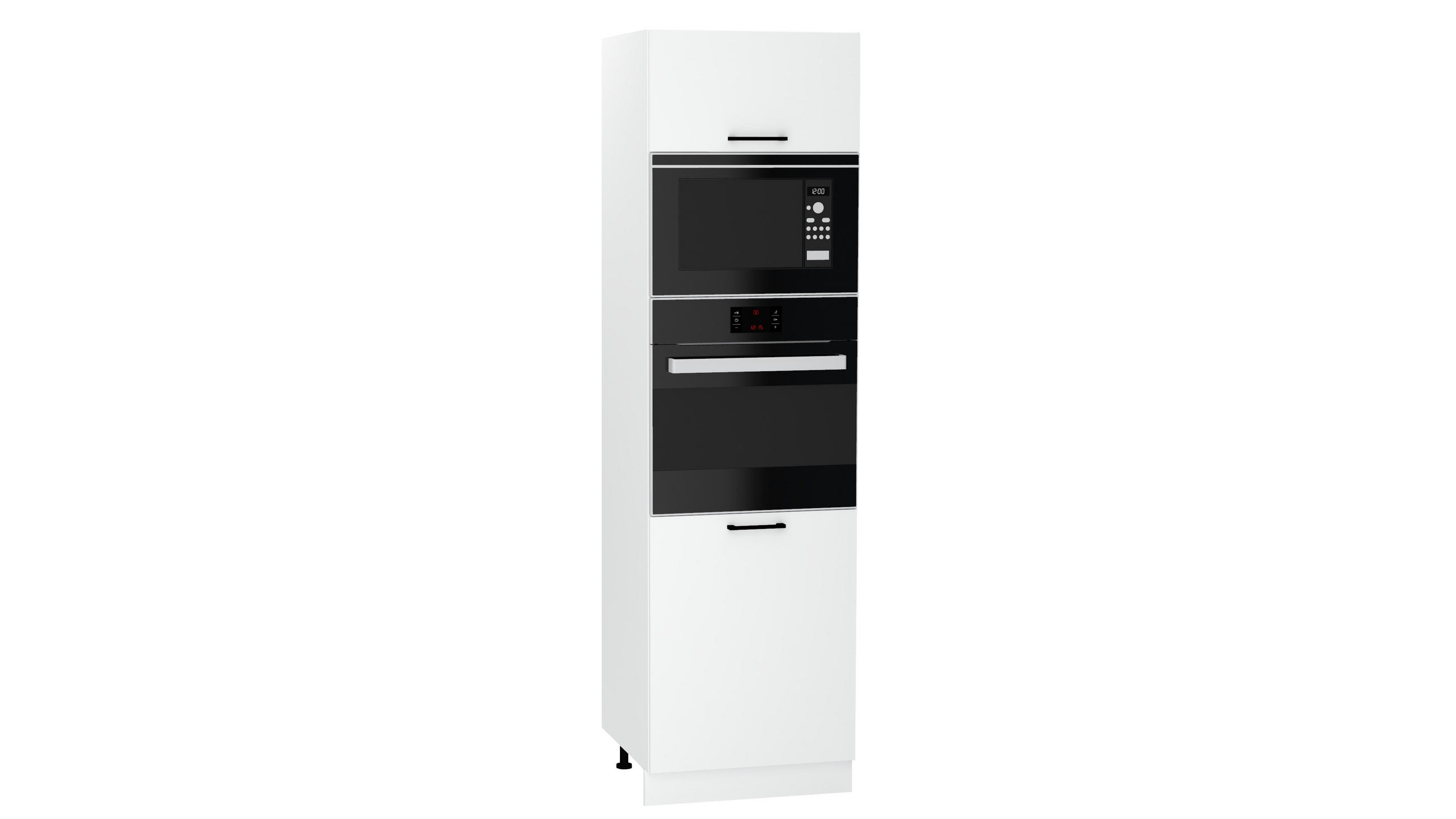 MIKROWELLENUMBAUSCHRANK D60PK/2133 PL - Morvex - Elegante Geräte-Integration - Weiß, Holz/Metall (60/213.3/56cm) - ROYAL24_MARKT