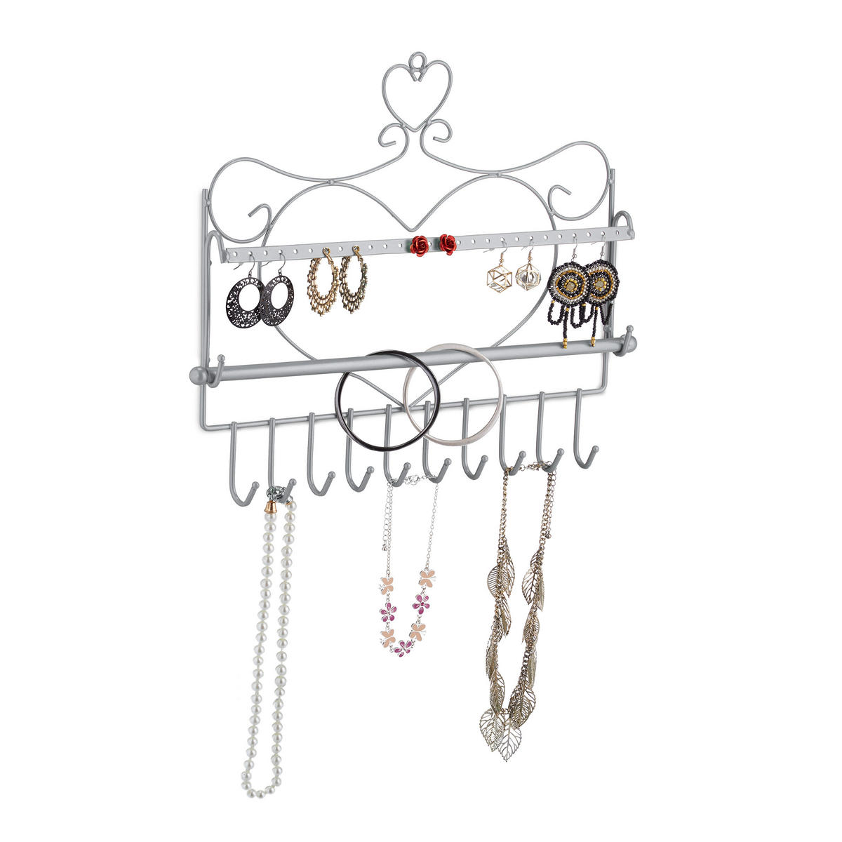 WANDSCHMUCKHALTER - Silberfarben, Metall (36.5/30/3.5cm) - Relaxdays