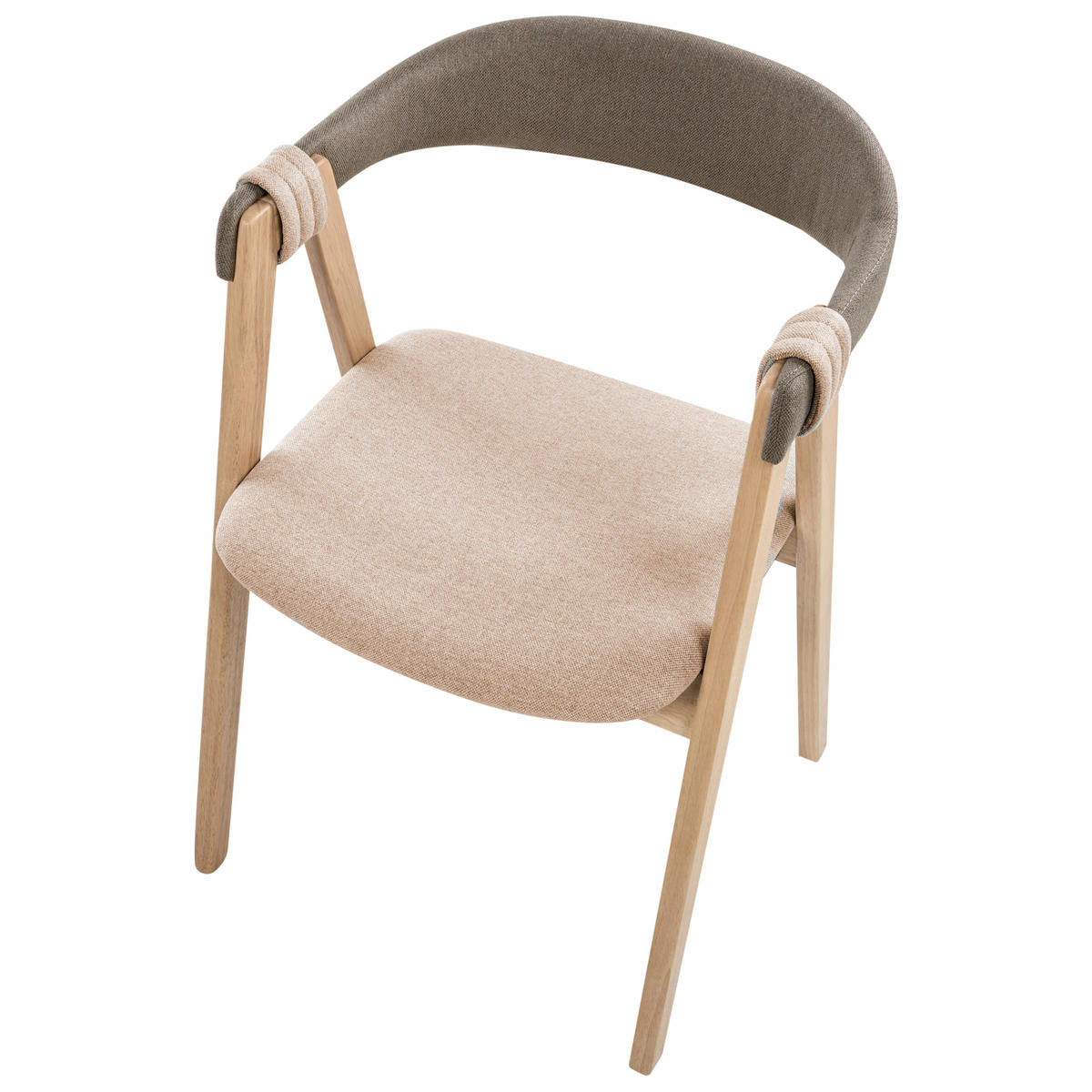 ESSZIMMERSTUHL 2er-Set Taupe Day - Taupe/Braun, Textil (55/75/57cm) - Beliani