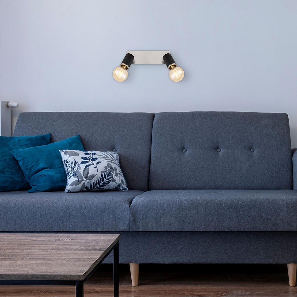 Thumbnail - Globo Lighting Schwenkbare, Schwarz, Holz, 10x18x310 cm, Lampen & Leuchten, Innenbeleuchtung, Deckenleuchten