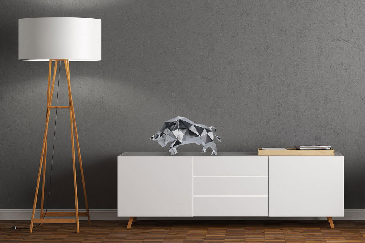 SKULPTUR Silber 51/26 cm - Silberfarben, Stein (2.4/26/23cm) - KUNSTLOFT