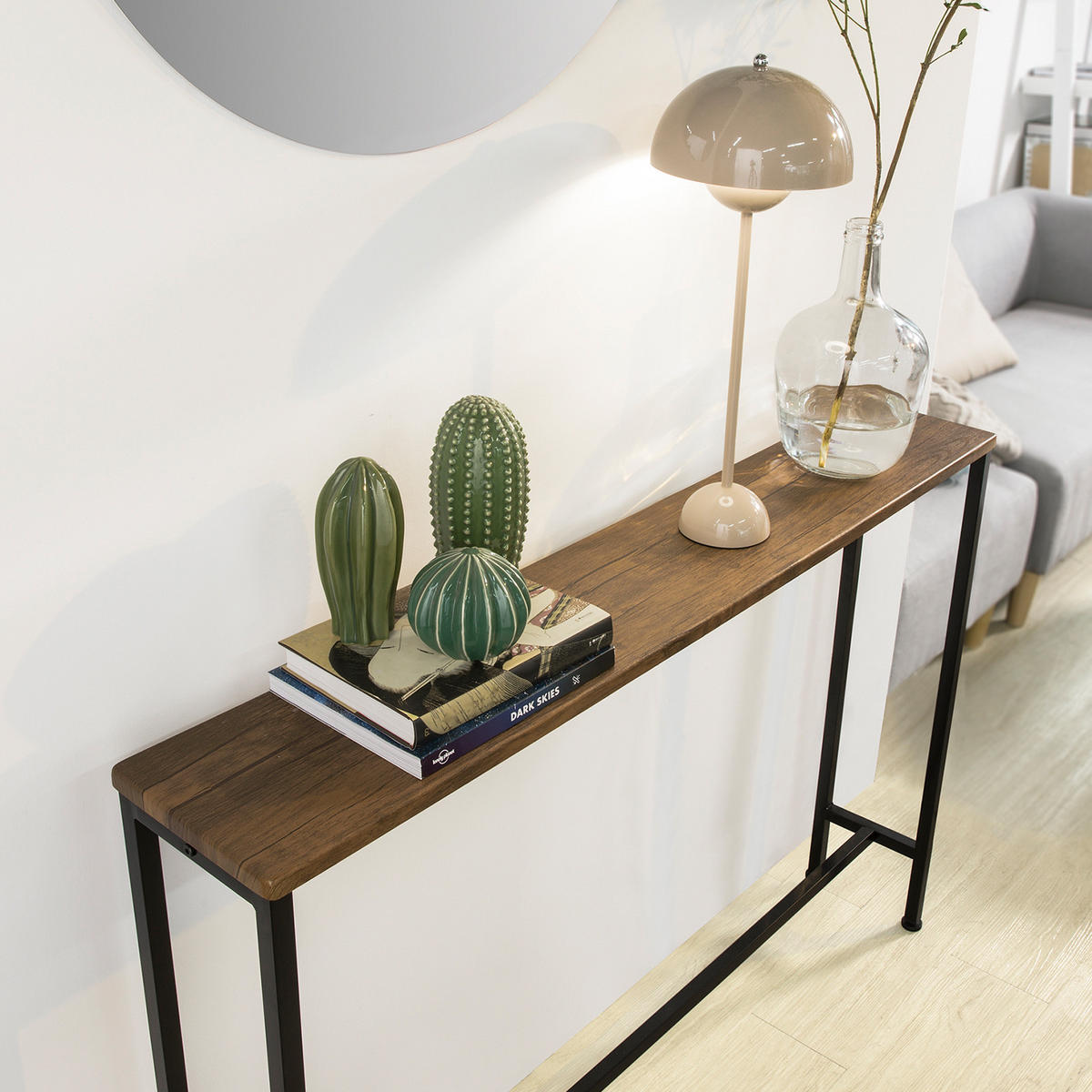 KONSOLENTISCH Vintage - Braun, Holzwerkstoff/Metall (20/120/80cm) - SoBuy