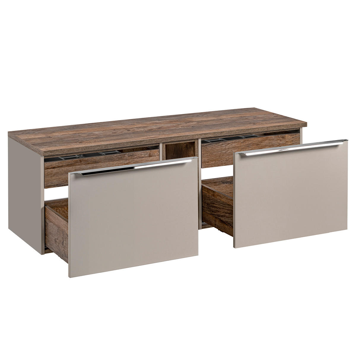 SKŘÍŇKA POD UMYVADLO 140cm Éros Krtek - šedohnědá, kompozitní dřevo (140/48/46cm) - Petits-meubles