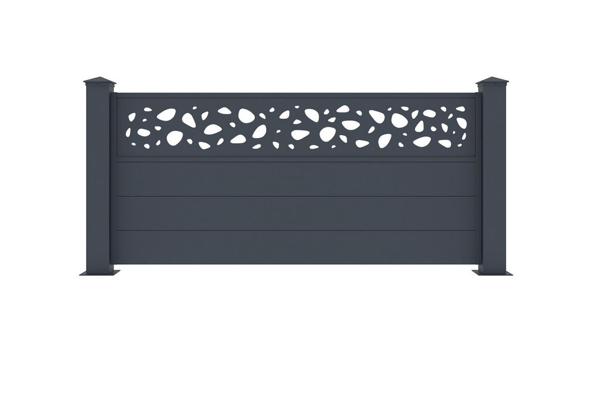 VORGARTENZAUN Sunny grau 1,9m H.90cm aluminium - Grau, Metall (189/89cm) - Casanoov