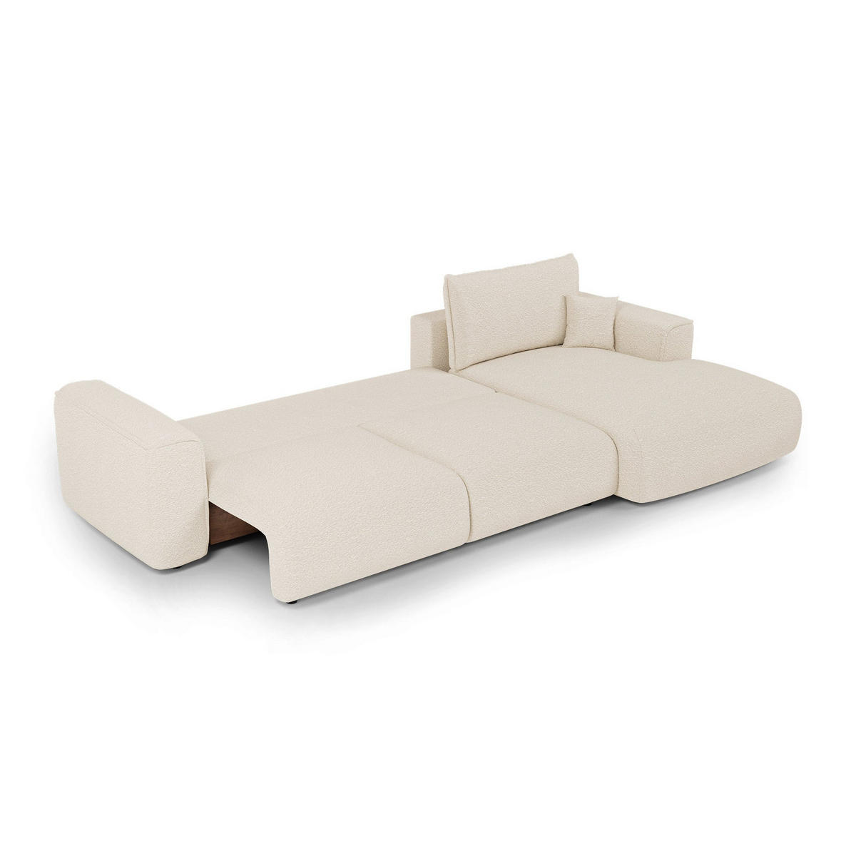 ECKSOFA rechtwinklig COMO Frottee Creme 297cm - Creme, Textil (297/167cm) - Premium Interiors