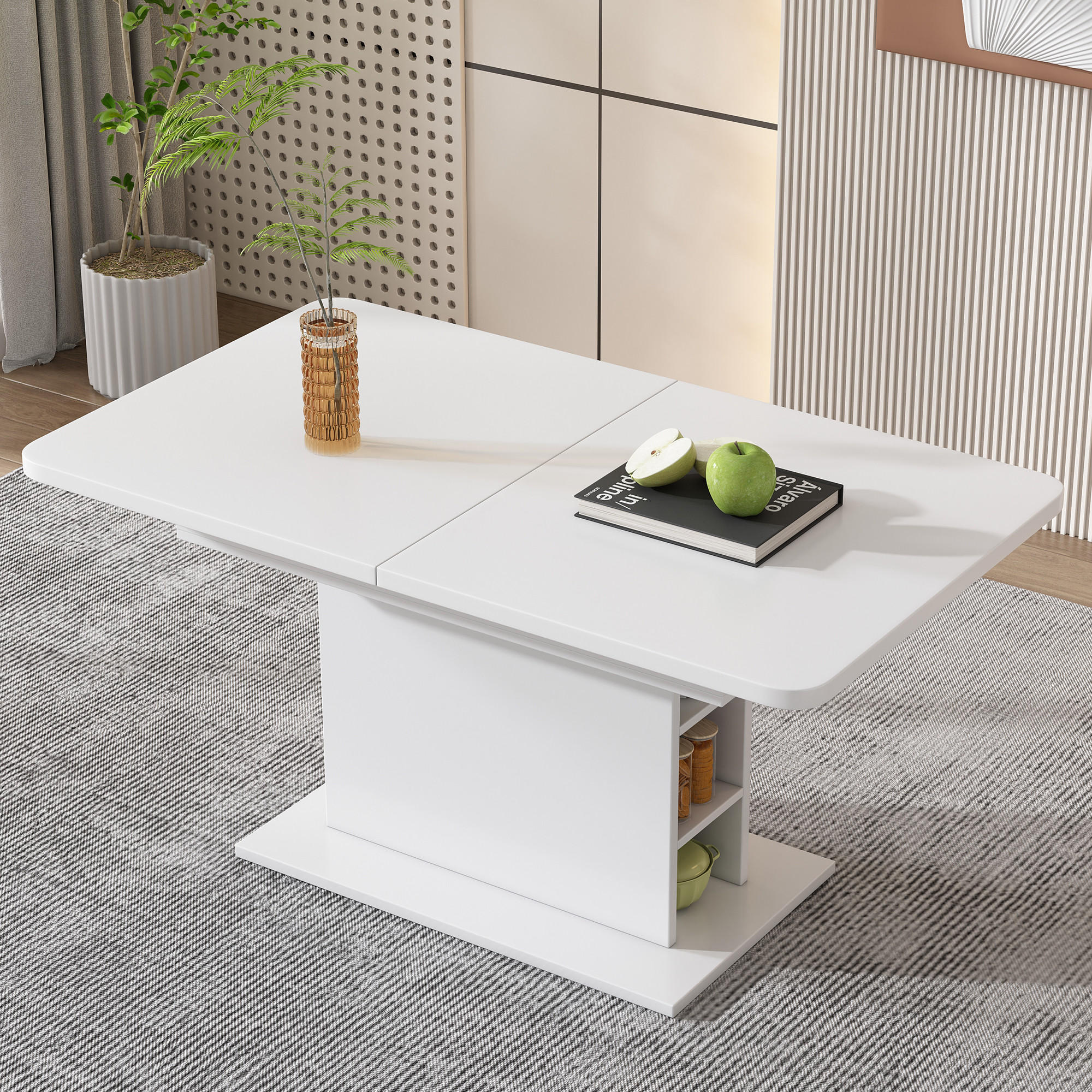 ESSTISCH Erweiterbar Weiß - Weiß, Holz (130/70/75cm) - Urban Meuble