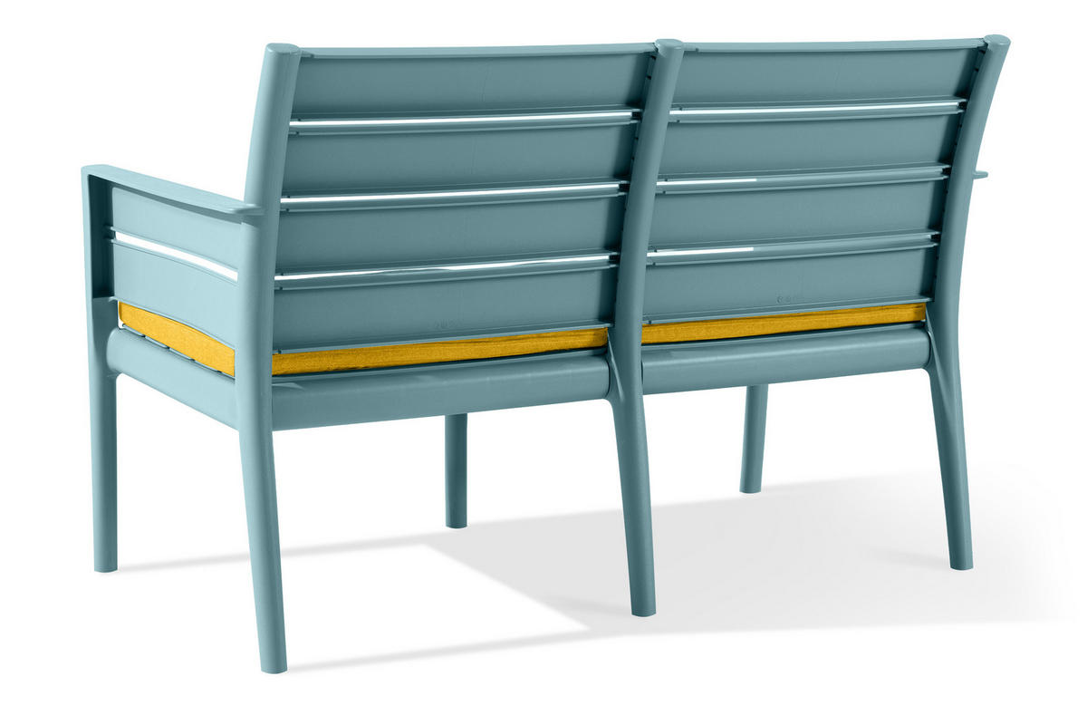 GARTENMÖBEL-SET MITTU 4-tlg, Mint/Gelb - Gelb/Mintgrün, Kunststoff - KONSIMO®