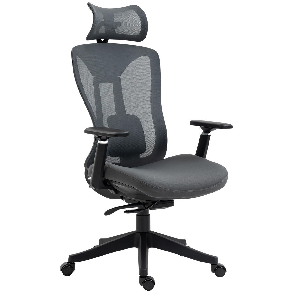 BÜROSTUHL DE-05134 135° Neigung, höhenverstellbar Grau - Grau, Kunststoff (66/128/70cm) - ComfortXL