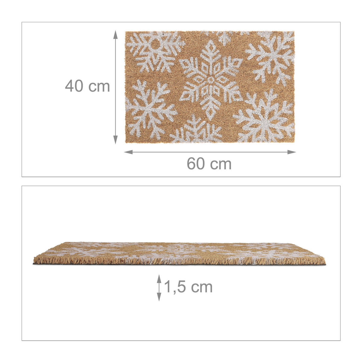 FUSSMATTE - Hellbraun, Kunststoff/Textil (60/40cm) - Relaxdays