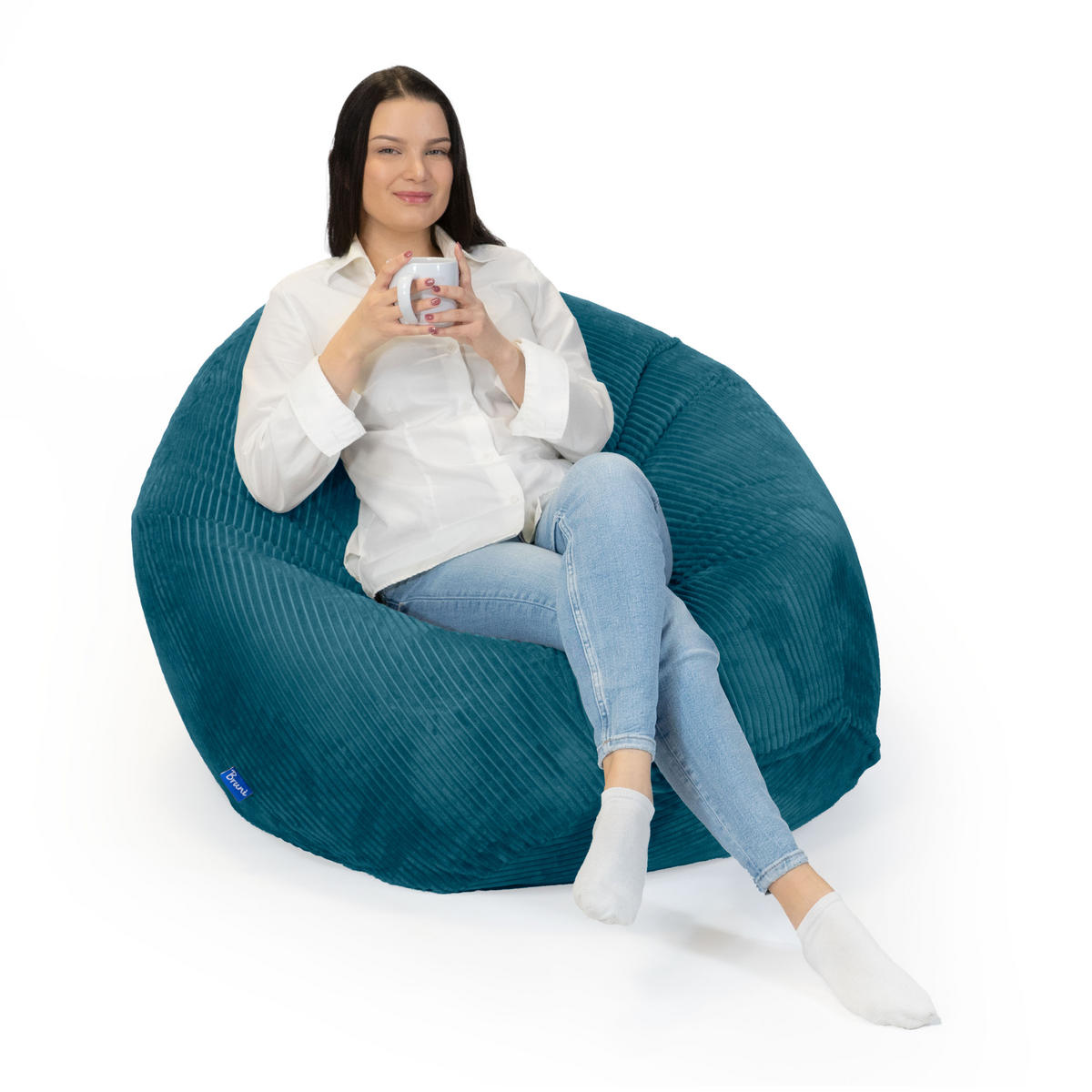 SITZSACK Classico Cord L petrol - Petrol, Textil (90/90/90cm) - Bruni