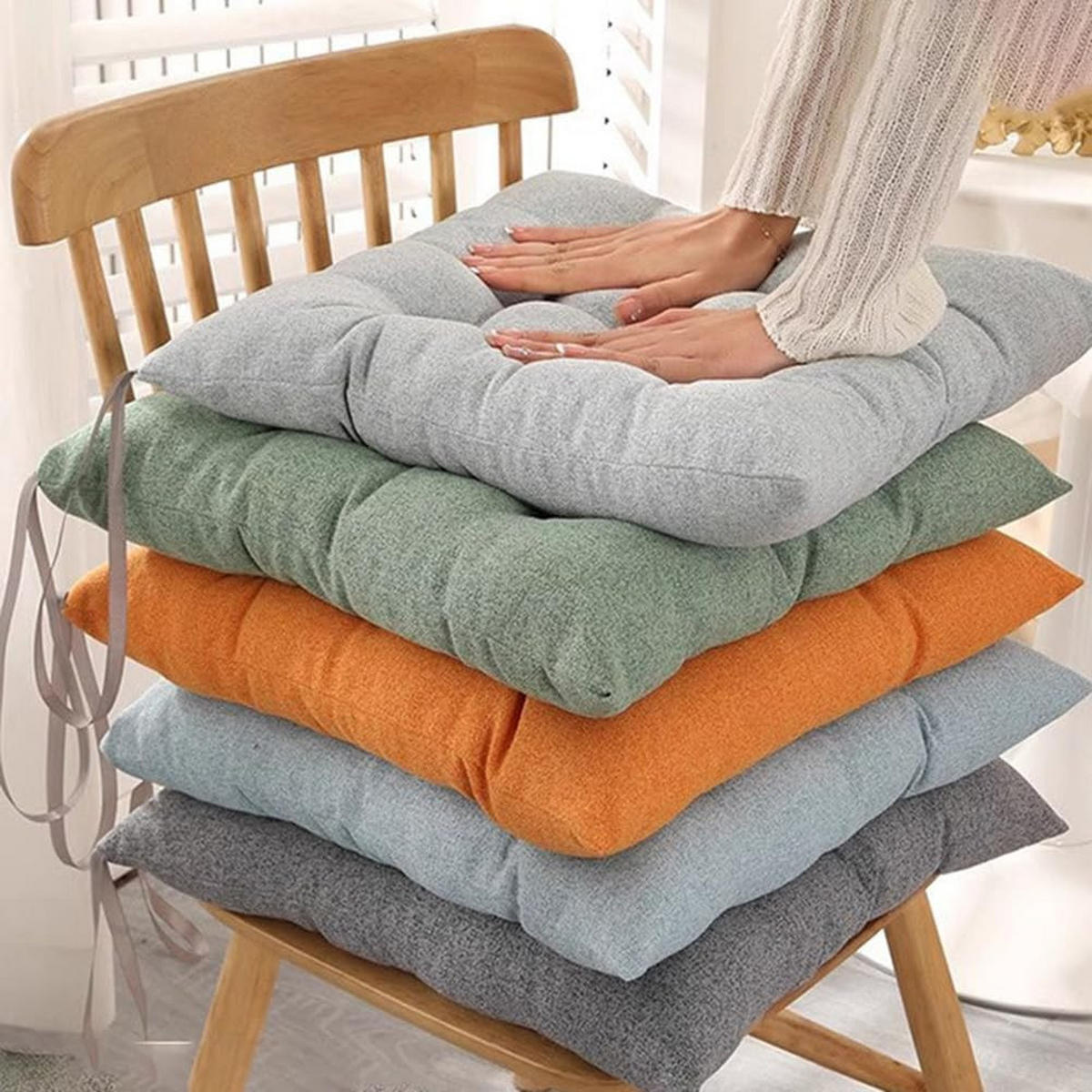 SITZKISSEN – 40 x 40 x 7 cm - Grün - Grün, Textil (40/40cm)