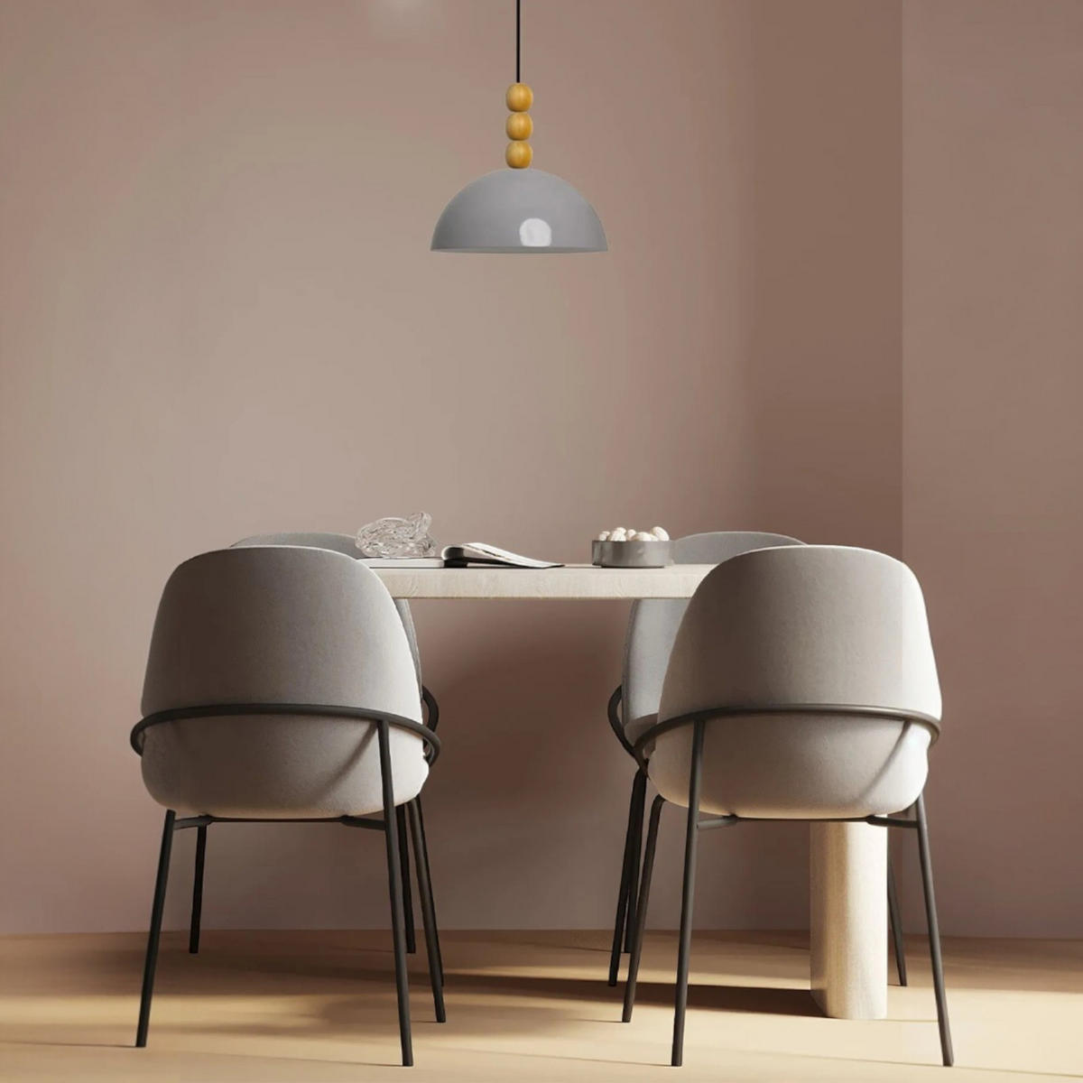 PENDELLEUCHTE WMLinate - Grau, Metall (40/40/26cm) - Bamyum