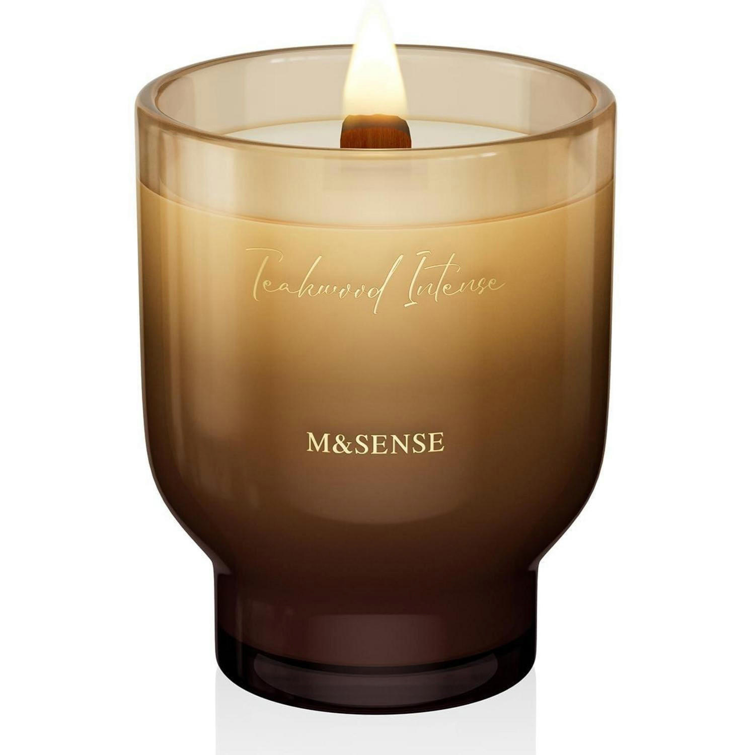 DUFTKERZE Teakholz Intensiv Holzdocht 470g - Braun, Glas (16.2cm)