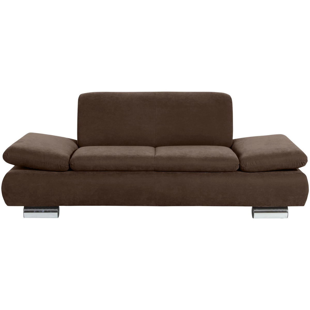 SOFA 2-Sitzer Kaye Bezug Veloursstoff Metallfuß verchromt / braun - Braun, Kunststoff (190/76/90cm) - 58aufmkessel
