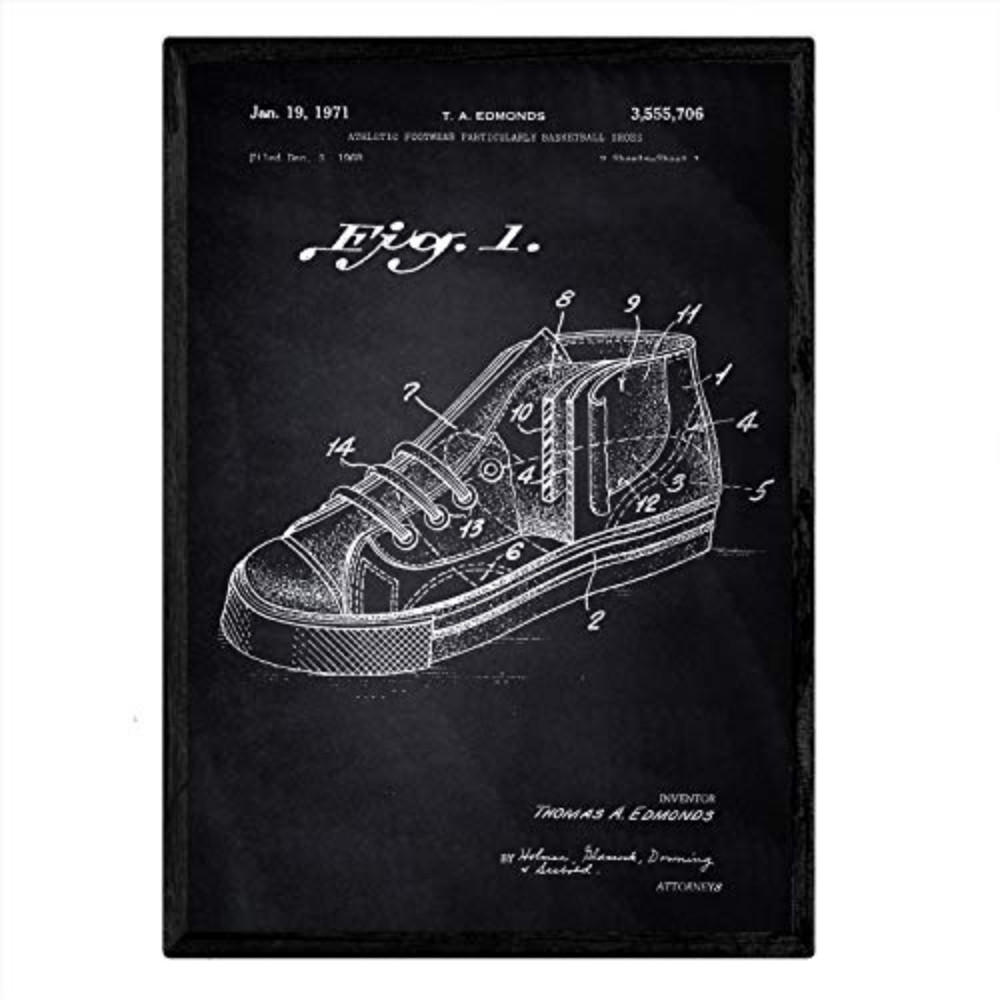 POSTER Basketball-Sneaker Patent 2 A3 Rahmenlos - Klar, Papier (29.7/5/42cm) - Nacnic
