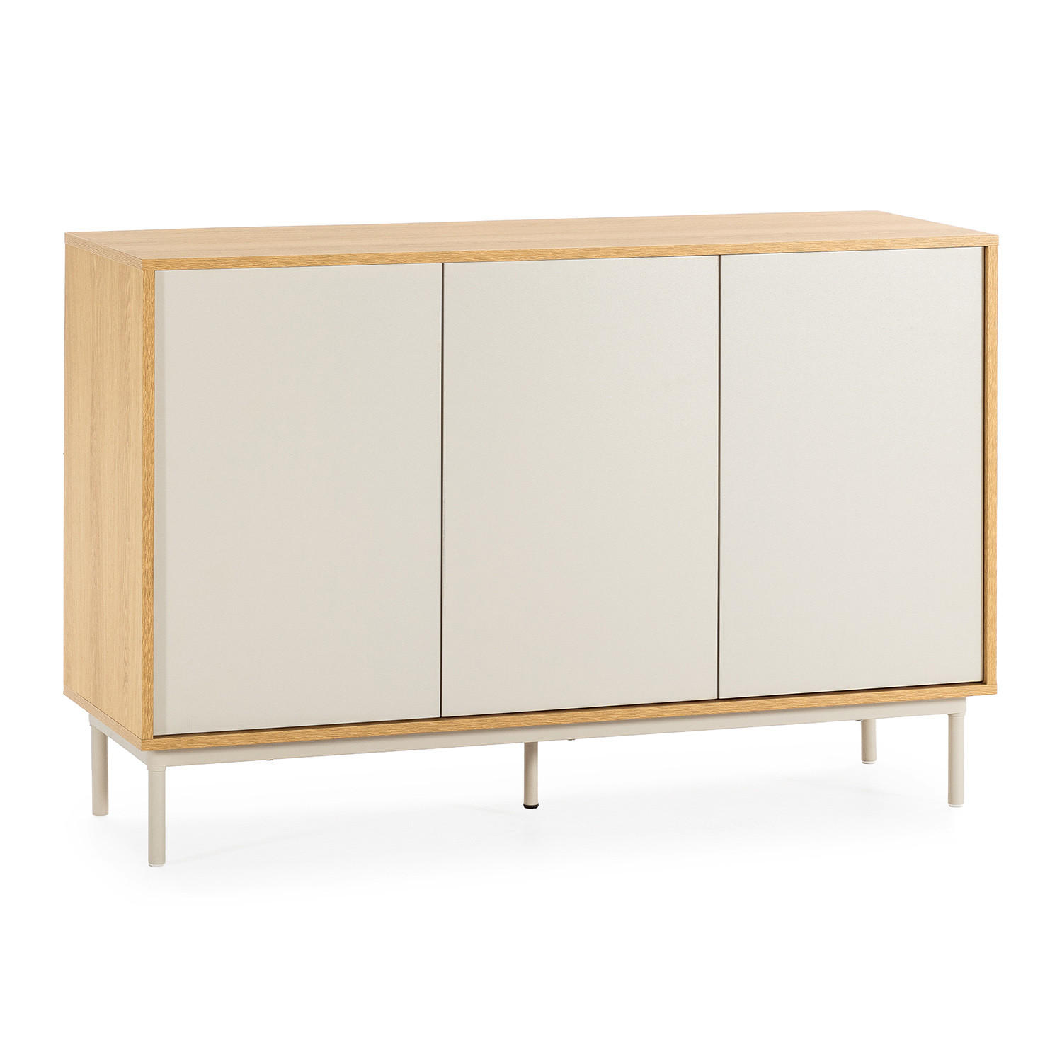 SIDEBOARD Cuzco 3 türen Eichenfarbe/grau - Grau, Holzwerkstoff (120/80/40cm)