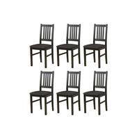 STUHL Bos 1 (6er Set) - Schwarz/Graphitfarben, Holz (43/94/40cm) - Leaf Design