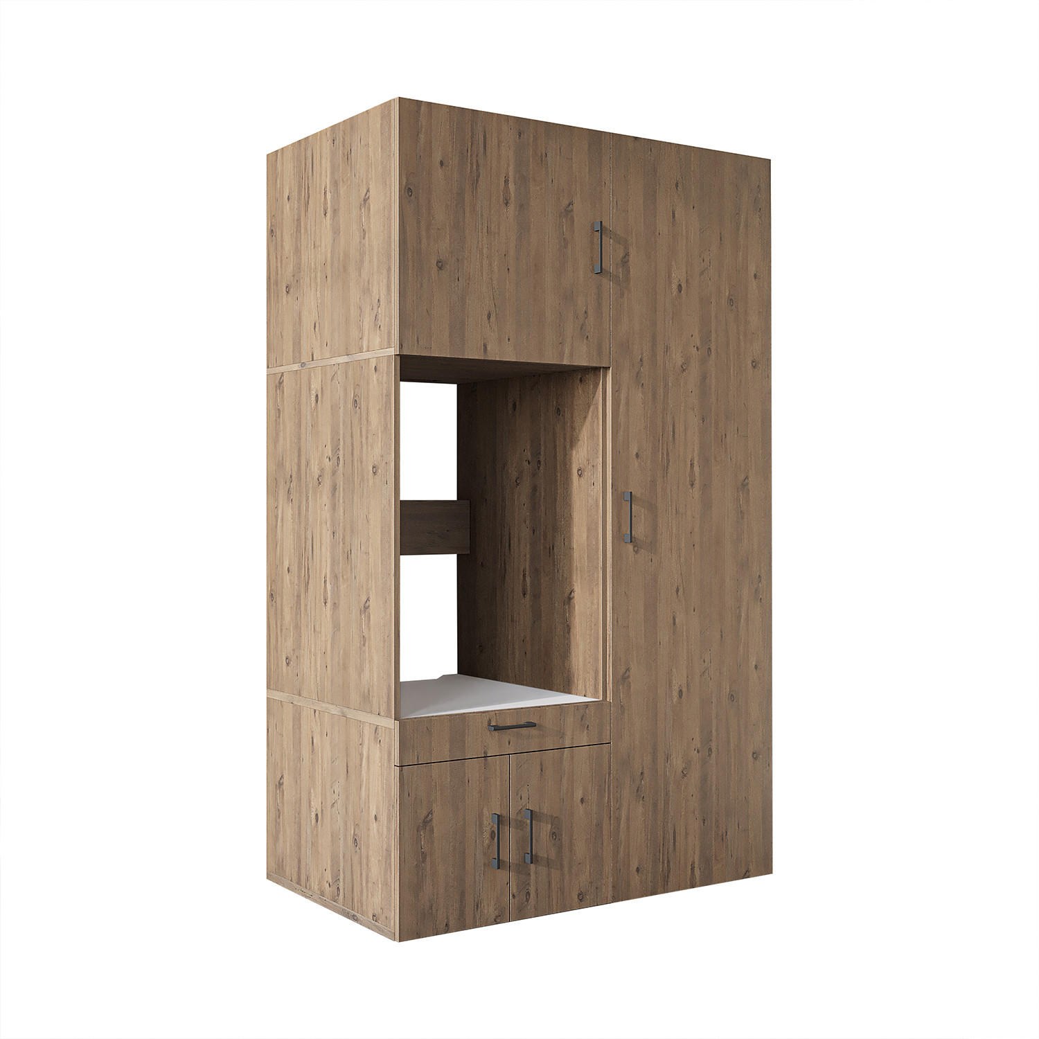 WASCHMASCHINENSCHRANK Serie 3 127cm Breit, 205cm Hoch - Eichefarben, Holzwerkstoff (127/205/67cm)