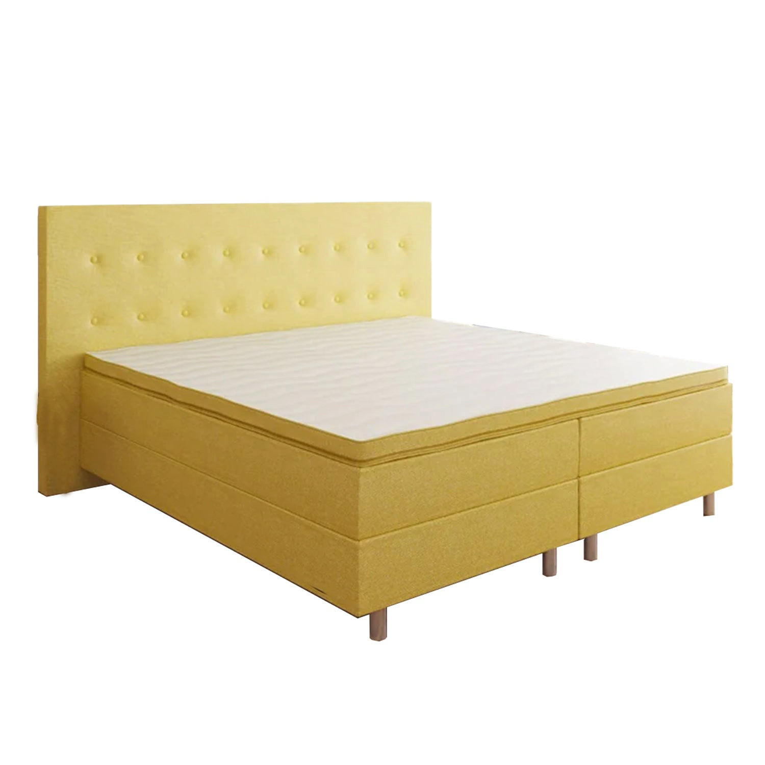 BOXBETT RIO Barcelona 5-Zonen mit Visco Topper H3 First Class Bett in verschiedenen Farben und Größen - Orange, Holz/Holzwerkstoff (200/200cm) - Best For Home