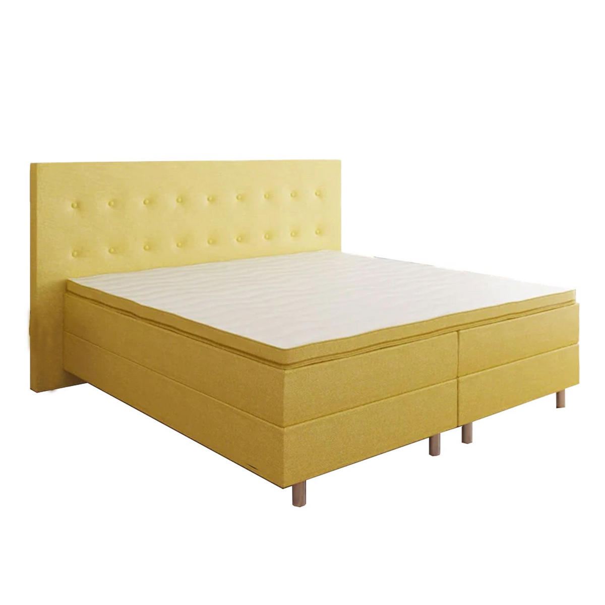 BOXBETT RIO Barcelona 5-Zonen mit Visco Topper H3 First Class Bett in verschiedenen Farben und Größen - Orange, Holz/Holzwerkstoff (160/200cm) - Best For Home