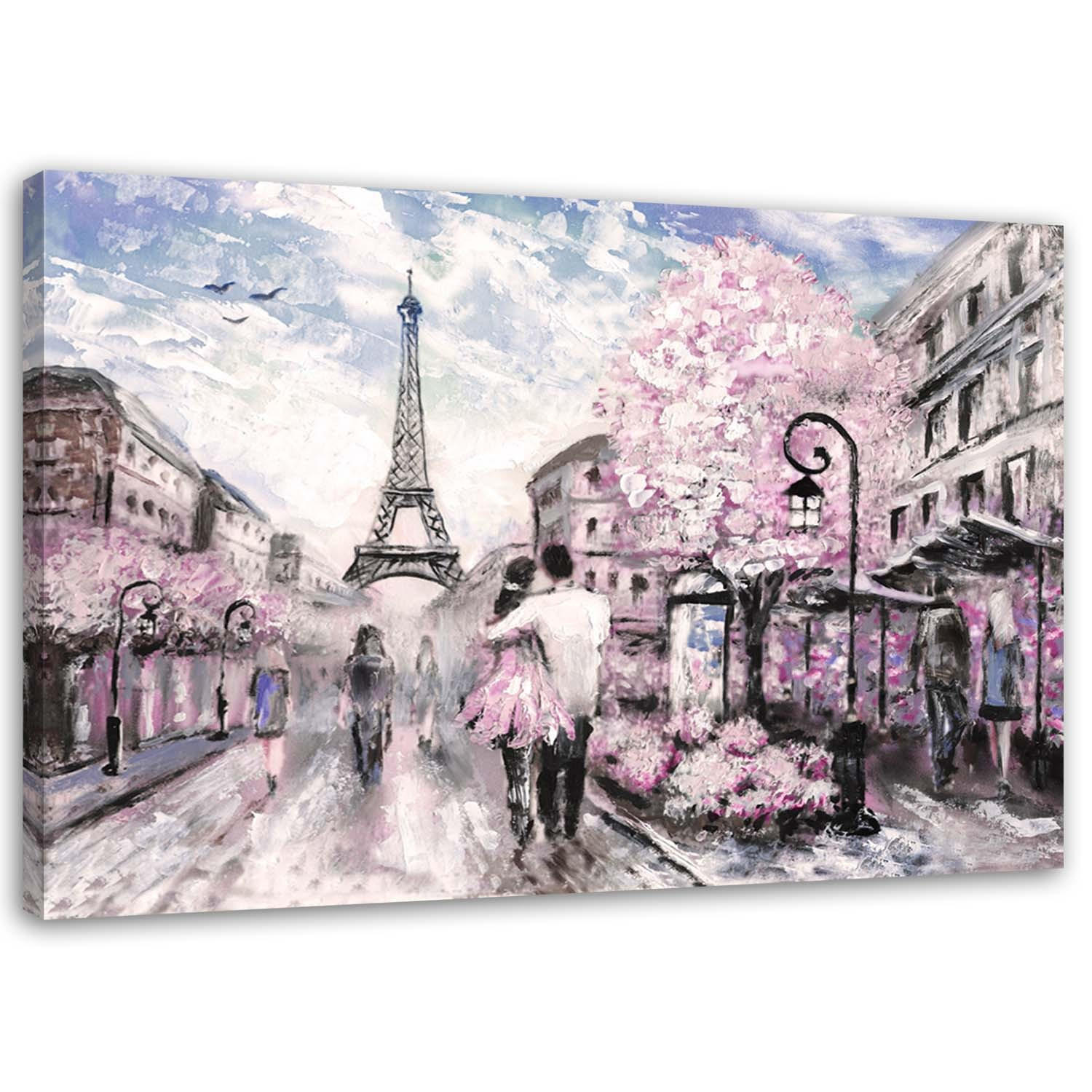 LEINWANDBILD Der Frühling in Paris 100x70cm - Grau, Textil (100/70cm) - Feeby