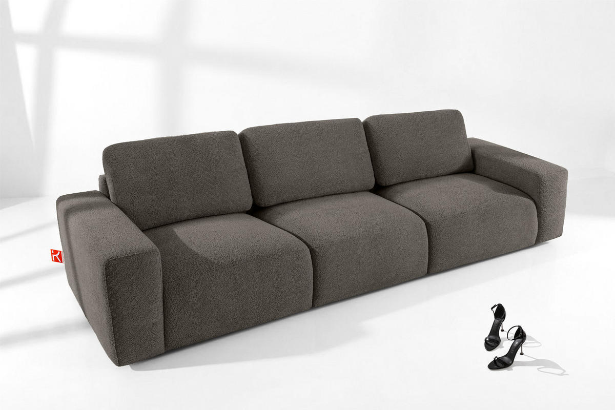 3-SITZER SOFA ZUCCO, Dunkelbraun - Dunkelbraun, Holz/Holzwerkstoff (292/85/100cm) - KONSIMO®