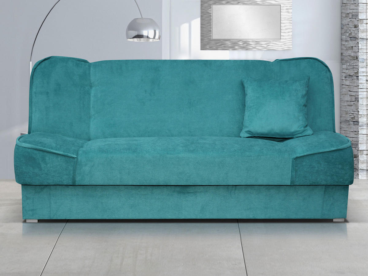 SCHLAFSOFA Gabi - Silberfarben/Hellblau, Holz/Kunststoff (175/80/80cm) - MIRJAN24