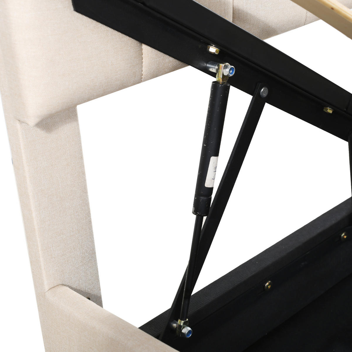 KINDERBETT 90x200 cm, Leinen, beige - Beige, Holz (90/200cm)