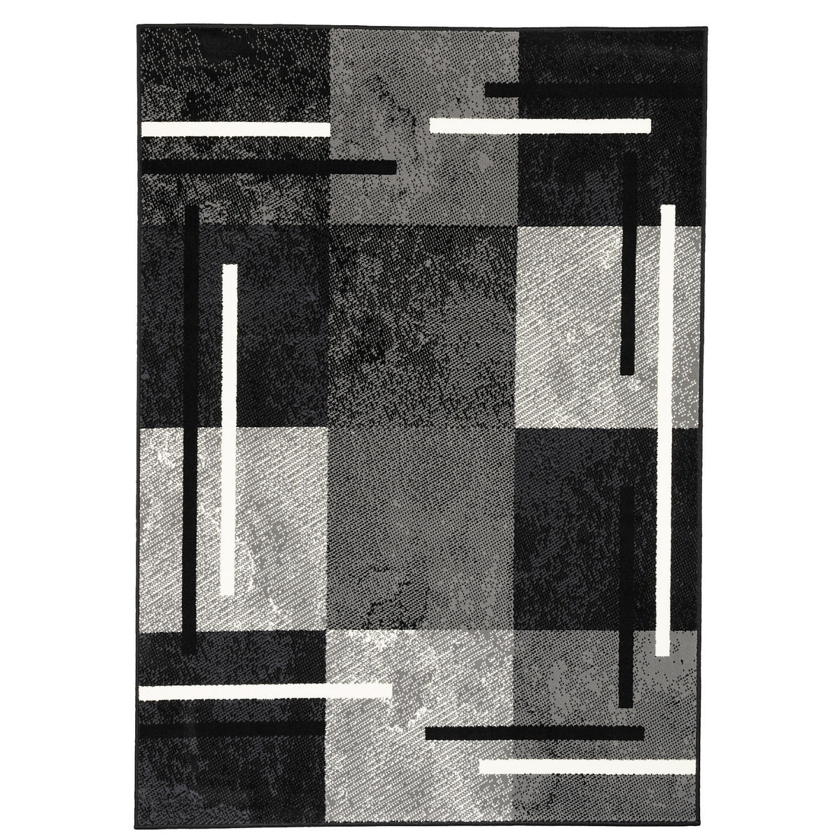 TEPPICH MODERN TRENDLINE KARO - Schwarz, Textil (80/150cm) - Pergamon