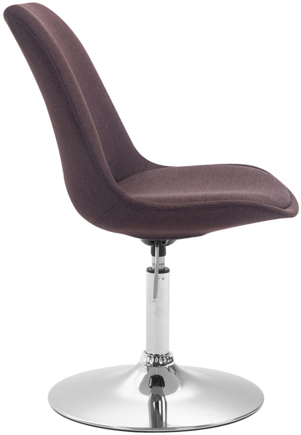 DREHSTUHL Stoff braun - Chromfarben/Braun, Textil/Metall (48/76/57cm) - CLP