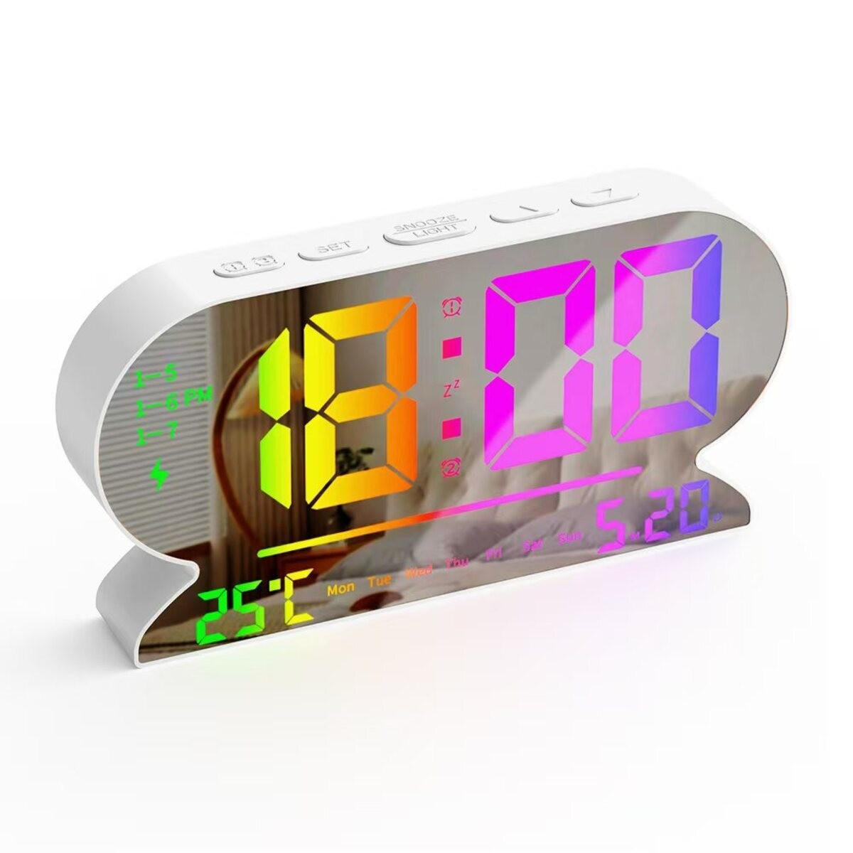 WECKER USB-Aufladung Weiß 16,4/2,6/8,9 cm - Weiß, Kunststoff (2.6/8.9/16.4cm) - Authentics