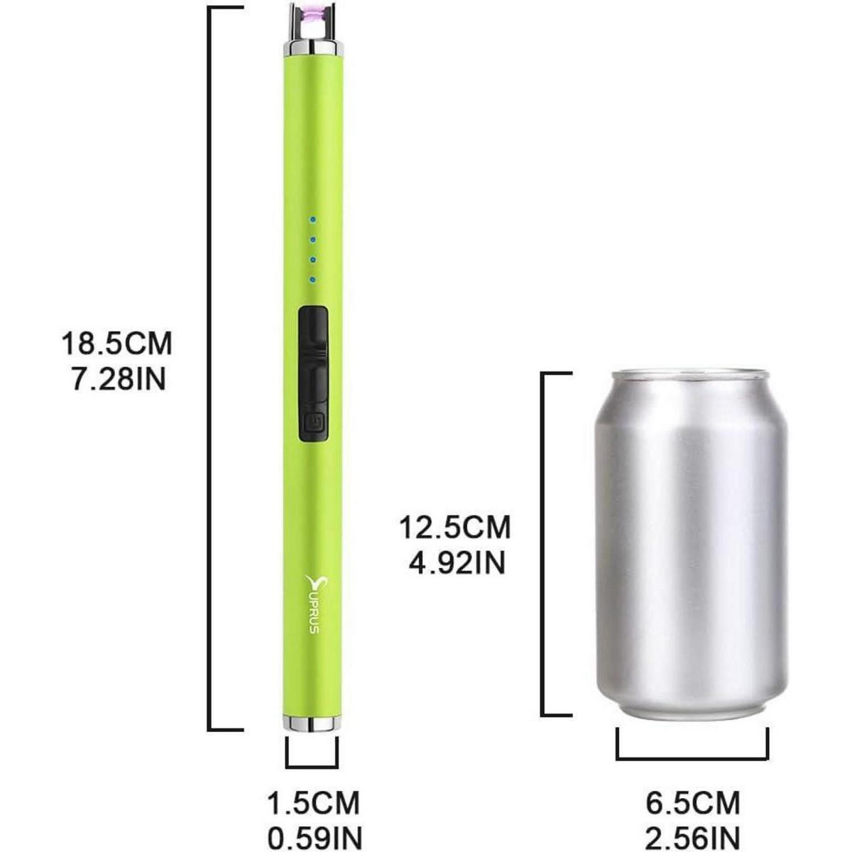 STABFEUERZEUG Plasma USB Aufladbar Gelb - Hellgrün, Kunststoff (4.1/1.7/17.9cm)