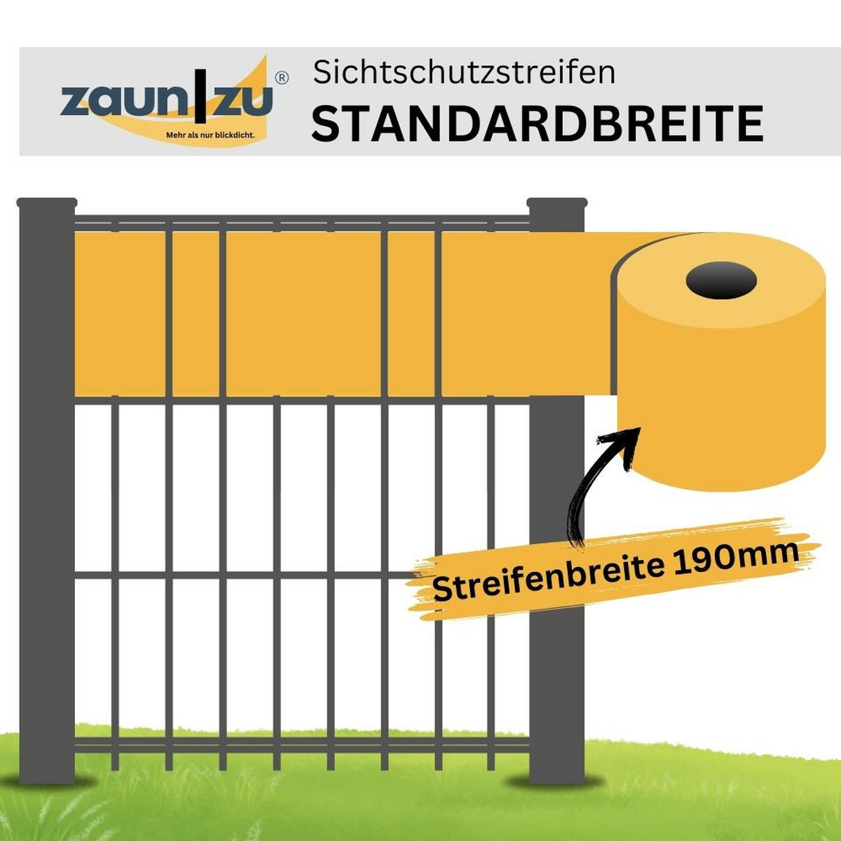 SICHTSCHUTZSTREIFEN Rille 10x Einzelstreifen 2,55m Sichtschutz Lichtgrau, 10 x 2,55m - Hellgrau, Kunststoff (2550/19cm) - ZAUN|ZU