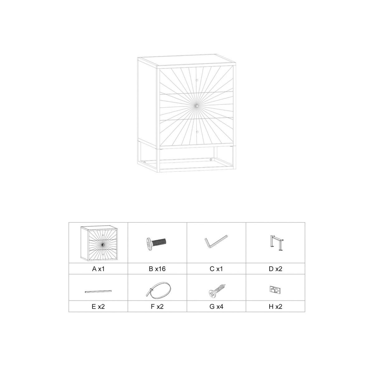 NACHTSCHRANK aus recyceltes Holz Origins 49/33/74 cm - Braun, Metall (33/74/49cm) - Atmosphera Createur d´interieur