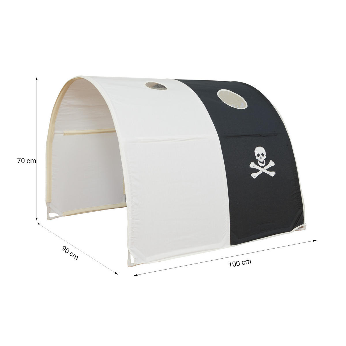 HOCHBETT 90/200 cm mit Lattenrost Pirat - Schwarz/Weiß, Holz - Homestyle4u