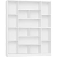 BÜCHERREGAL 17 Fächer Weiß 150 x 190,4 cm - Weiß, Holzwerkstoff (150/190.4/24.3cm)