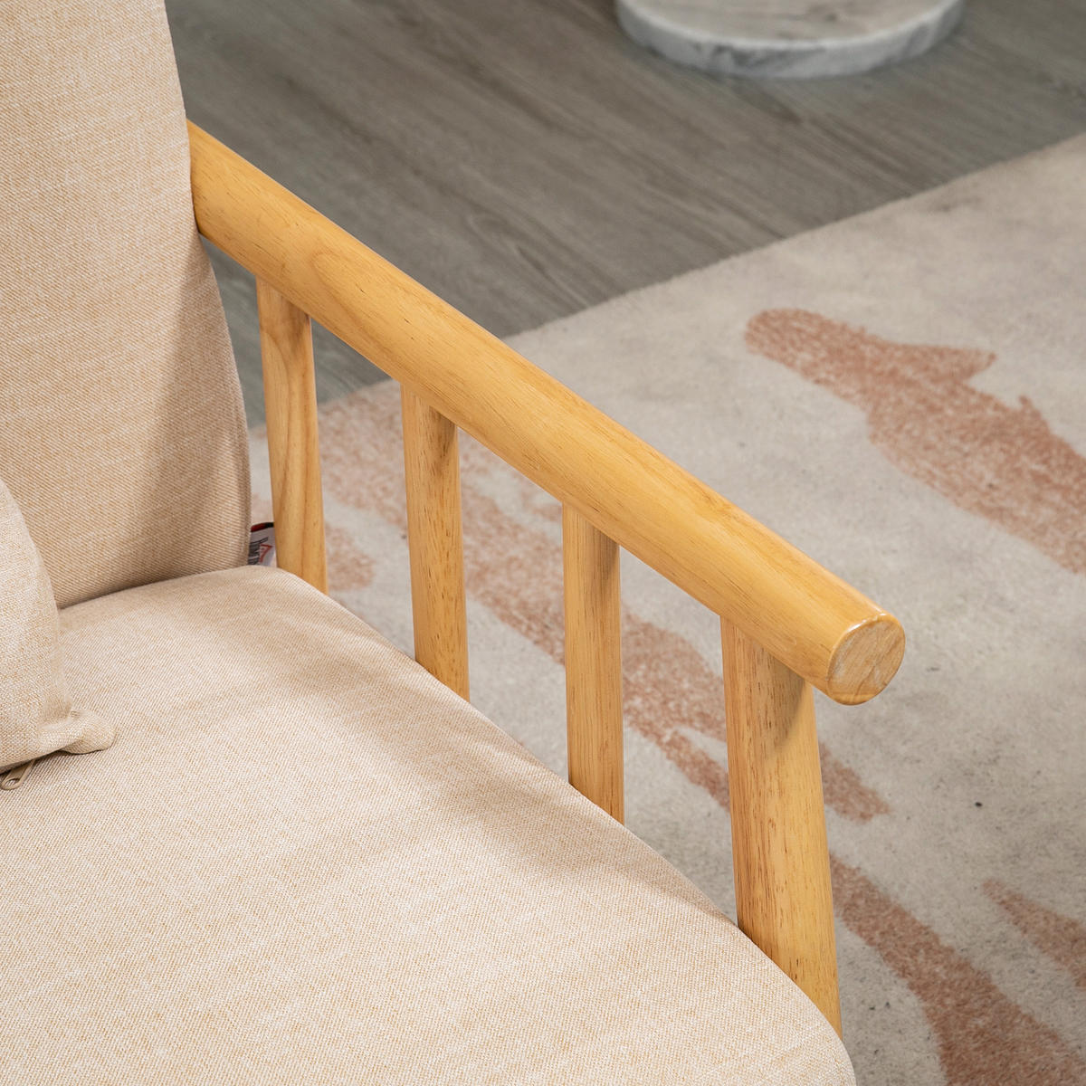 2-SITZER Sofa Stoffbezug Leinenoptik, Massivholzrahmen 123/69/74 cm Beige - Beige, Textil (69/74/123cm) - Redom