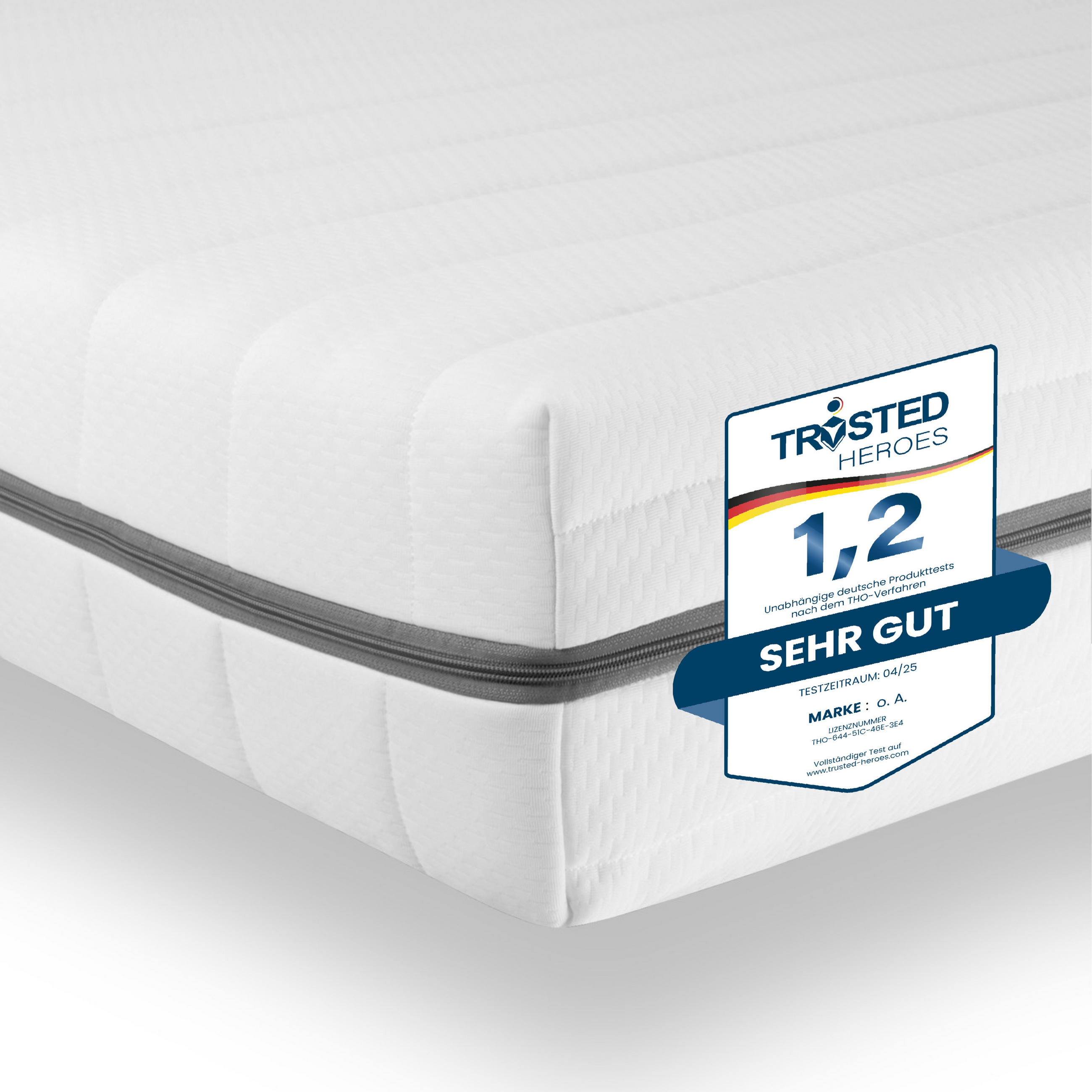 7-ZONEN Kaltschaummatratze 70x200, H2+H3 Höhe 15cm - Öko Tex zertifizierte Matratze 70x200 mit waschbarem Bezug - Weiß, Textil (70/200cm) - Sleepneo